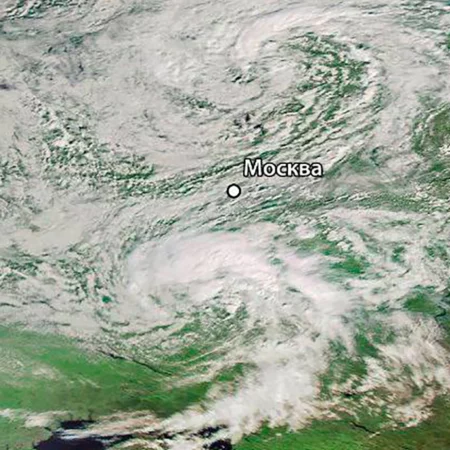 Roscosmos Shows Photo of Cyclone Ziros That Brought Precipitation and Cooling to Russia