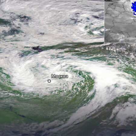 Roscosmos Releases Satellite Image of Cyclone Over Moscow