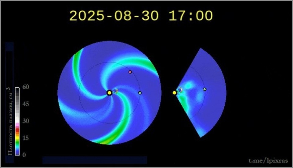 Preview ИКИ РАН: магнитная буря после вспышки на Солнце достигнет пика днём 2 сентября