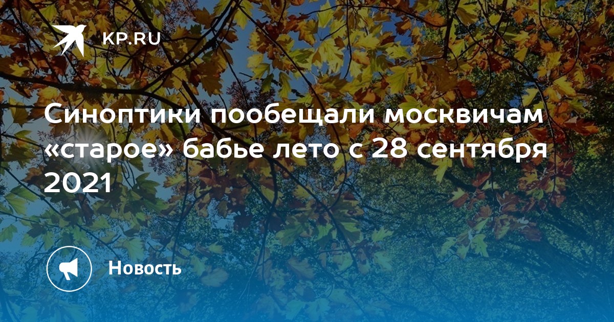 Preview «Старое» бабье лето в Московском регионе подходит к концу